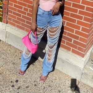 Pearl denim jeans